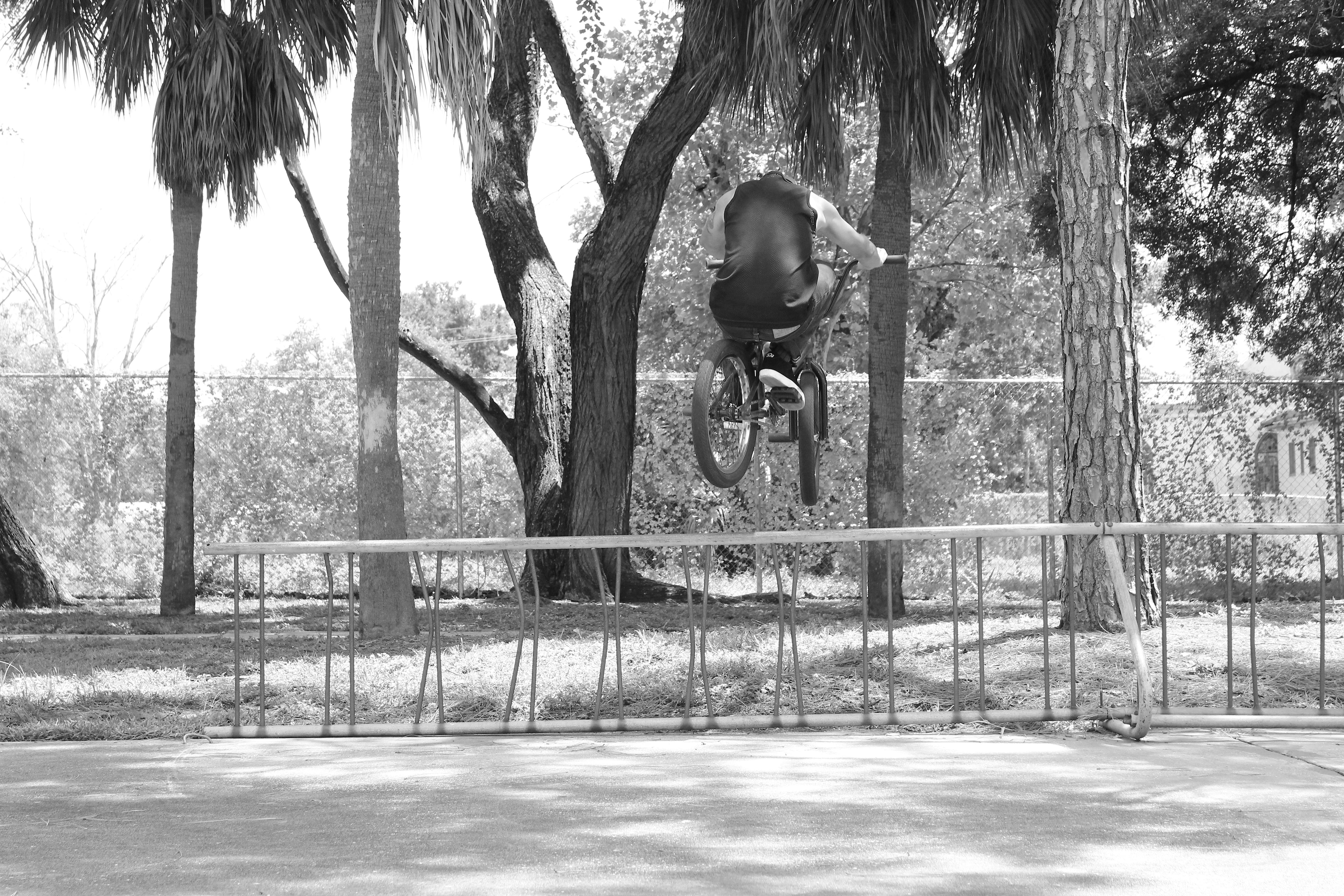 Jason Duque. Bike Rack Hop in semi-shade.