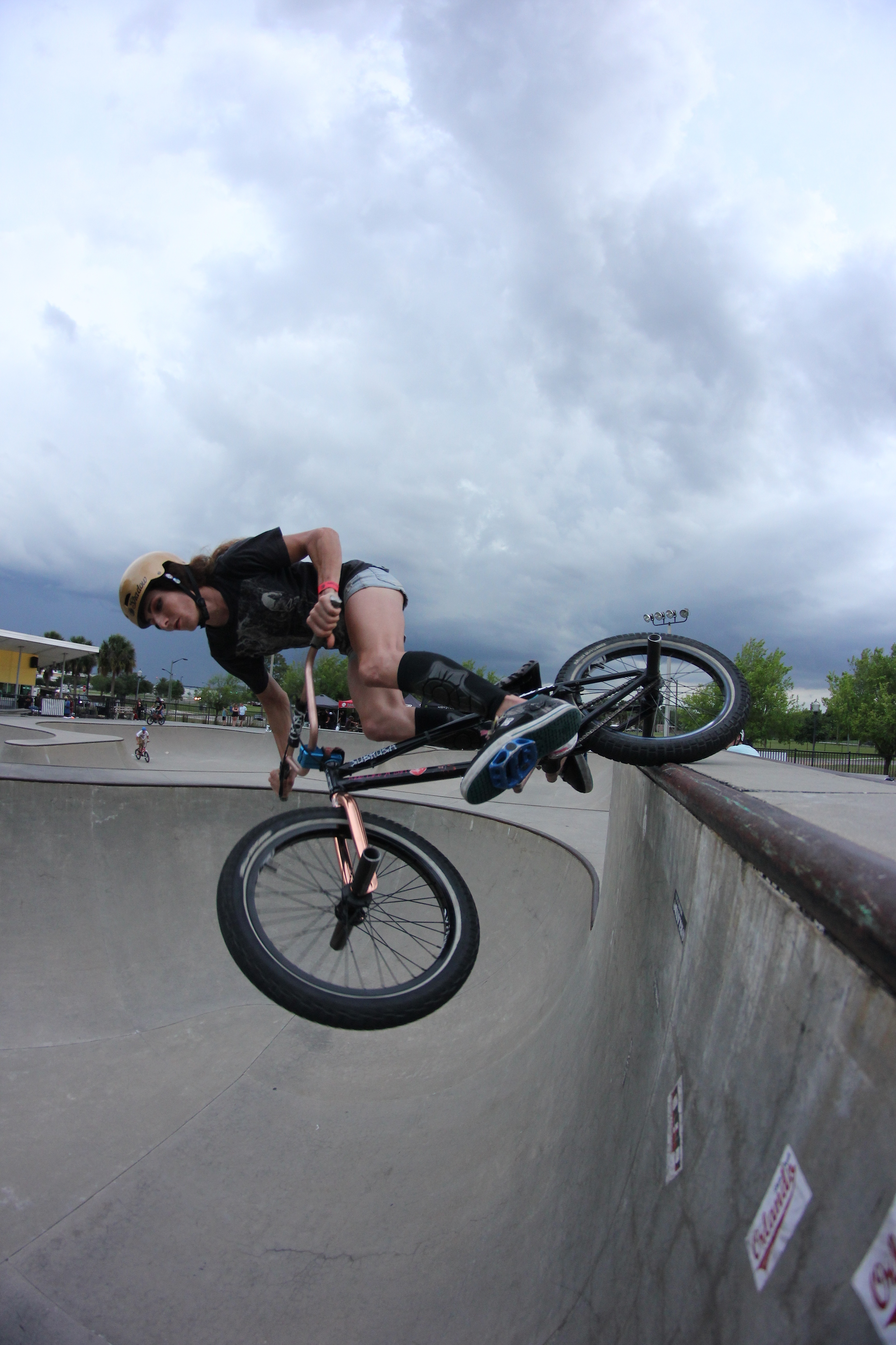 Chelsea Fietsgodin Tire Slide during an angry dusk. Thanks to her for her patience on me shooting this a couple times.